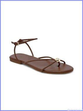 Strappy Flat Sandals Open Round Toe Faux Leather Buckle Ankle Strap Beach Slides